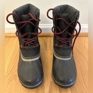 Sorel Duck Boot Style Snow Boots – Thermal Lined, Red Laces, Size 10